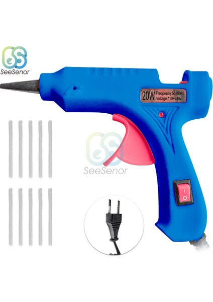 Siyah 20W, Ab Sıcak Tutkal Tabancası 20W 7mm Tutkal Çubukları ile Mini Endüstriyel Tabancalar Isı Sıcaklığı Termo Elektrikli Tamir Aracı 110V 220V (Yurt Dışından) fiyatları