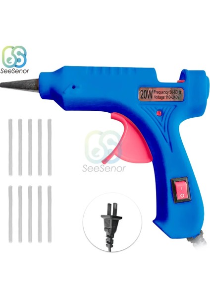 Siyah 20W, Ab Sıcak Tutkal Tabancası 20W 7mm Tutkal Çubukları ile Mini Endüstriyel Tabancalar Isı Sıcaklığı Termo Elektrikli Tamir Aracı 110V 220V (Yurt Dışından) modelleri