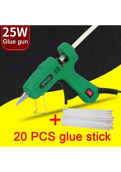 25W 20 Adet Tutkal Çubuğu Abd Laoa 25W Sıcak Tutkal Tabancası Dıy Mini Tutkal Tabancası Metal/ahşap Çalışma Sopa Kağıt Firkete Pu Çiçek Tamir Araçları (Yurt Dışından)