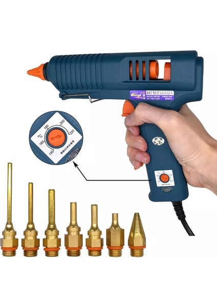 Set-6 150W,AU 150W Sıcak Tutkal Tabancası Sıcaklık Kontrolü ile Ev Dıy Endüstriyel Üretim Kullanımı 11MM Tutkal Çubukları Saf Bakır Meme (Yurt Dışından) modelleri