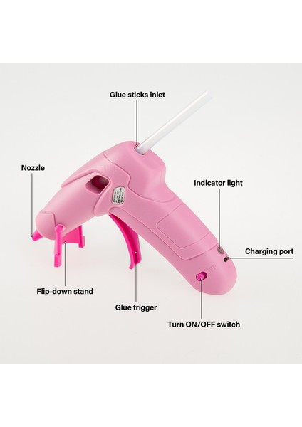 P Gun 30STICKS 8W Yüksek Sıcaklık Isıtıcı Eriyik Sıcak Tutkal Tabancası Ev Dıy Onarım Aracı Akülü Sıcak Tutkal Aracı Craftwork Dıy Onarım Için USB Şarj Edilebilir (Yurt Dışından) modelleri