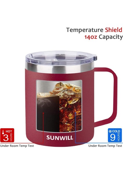 14 Oz Kahve Kupa, Kapaklı Vakum Yalıtımlı Kamp Kupa, Çift Duvar Paslanmaz Çelik Seyahat Tumbler Bardak, Kahve Termosu Dış Mekan, Taisho Crimson (Yurt Dışından) modelleri