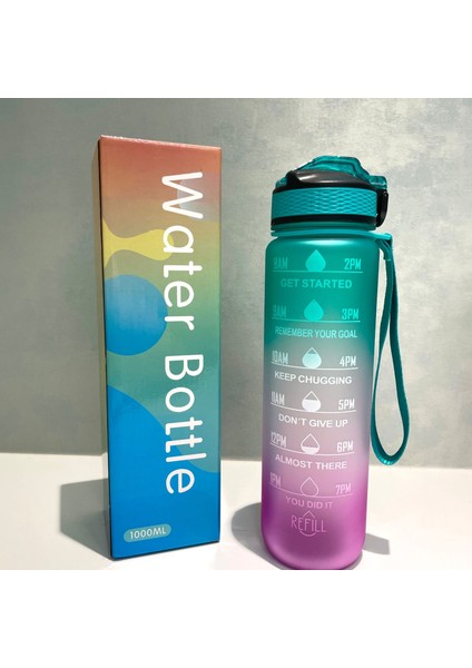 Yaratıcı Degrade Uzay Kupası Plastik Buzlu Taşınabilir Açık Havada Eşlik Eden Spor Sıçrayan Su Isıtıcısı Yeşil 1000 ml (Yurt Dışından)