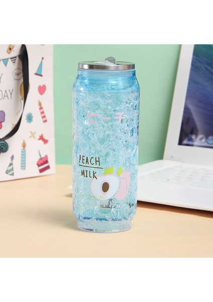 Net Kırmızı Yaratıcı Kola Can Su Bardağı Çift Katmanlı Plastik Saman Bardak Öğrenci Taşınabilir Ezilmiş Buz Bardağı Soda Bardağı Spor Su Şişesi (Açık Mavi) (Yurt Dışından) fiyatları