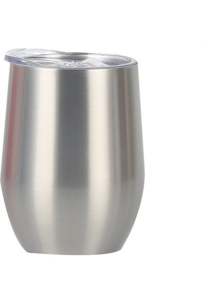 Yumurtalık Paslanmaz Çelik Yaratıcı U Şeklinde Kırmızı Şarap Termos Bardak Büyük Göbek 12OZ Yumurta Kabuğu Bardak Yıldız Çelik Rengi (Yurt Dışından)
