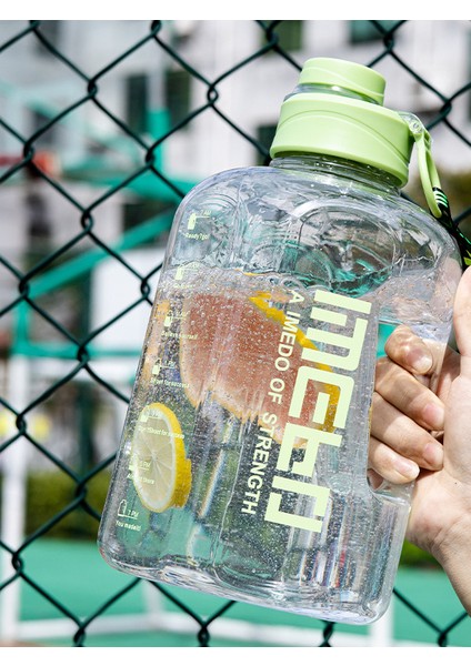 Yaz Yeni Plastik Bardak Spor Büyük Kapasiteli Spor Su Isıtıcısı Taşınabilir Açık Yüksek Sıcaklığa Dayanıklı Ton Ton Su Bardağı Açık Yeşil 2.2l (Yurt Dışından)