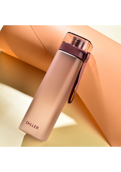 Spor Salonu Büyük Kapasiteli Pc Spor Su Bardağı Moda Basit Kişilik Kare Plastik Bardak Su Bardağı Pembe 400 ml (Yurt Dışından)