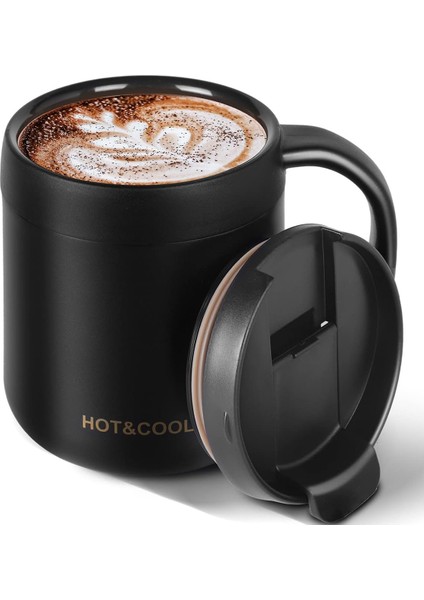 Kahve Kupa, 13 Oz Yalıtımlı Kahve Kupa Dudaklı, Paslanmaz Çelik Kahve Kupa Saplı, Yeniden Kullanılabilir Yalıtımlı Kupa, Kahve Tumbler, Çay Bardakları. (Yurt Dışından)