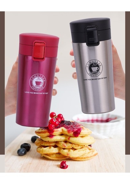 Sıçrama Kapak Paslanmaz Çelik Kahve Fincanı Çift Katmanlı Büyük Kapasiteli Araba Kupa Tatil Hediyesi, 500 ml (Yurt Dışından) modelleri