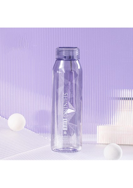 Büyük Kapasiteli Plastik Bardak Taze, Sade, Taşınabilir ve Modaya Uygun Su Bardağı 3045 Karat Eşlik Eden Bardak (Basit) - Mor 570ML (Yurt Dışından)