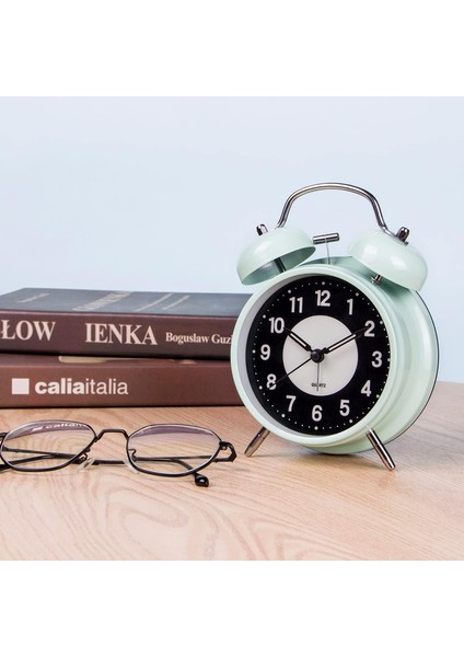 Analog Çalar Saat 4" Süper Sessiz Geçmeyen Ikiz Zil Çalar Saat, Arkadan Aydınlatmalı, Ağır Uyuyanlar Için, Aydınlık, Erteleme Yok, Pille Çalışan, Yatak Odası Için, Yanında, Masa, Y (Yurt Dışından) fiyatları