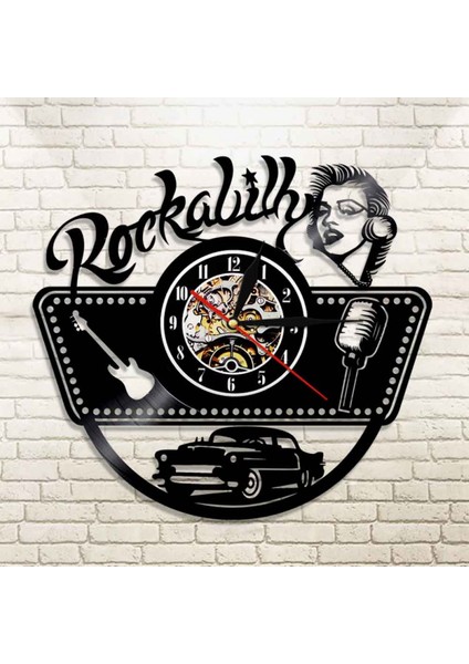 Müzik Vinil Plak Duvar Saati - Müzikal Gitar Mikrofon Duvar Saati - Vinil Saat - Oturma Odası Duvar Dekoru - Müzik Aşığı Için Benzersiz Hediyeler (Yurt Dışından)