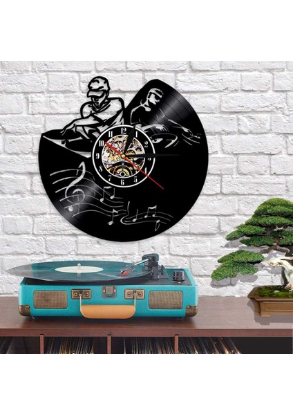 Müzik Vinil Plak Duvar Saati -Piano Boy Vinil Duvar Saati - Vinil Saat - Oturma Odası Duvar Dekoru - Müzik Aşığı Için Benzersiz Hediyeler (Yurt Dışından)