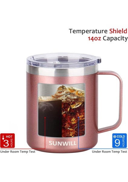 14 Oz Kahve Kupa, Kapaklı Vakum Yalıtımlı Kamp Kupa, Çift Duvar Paslanmaz Çelik Seyahat Tumbler Bardak, Kahve Termos Dış Mekan ，tyrant Gold (Yurt Dışından)