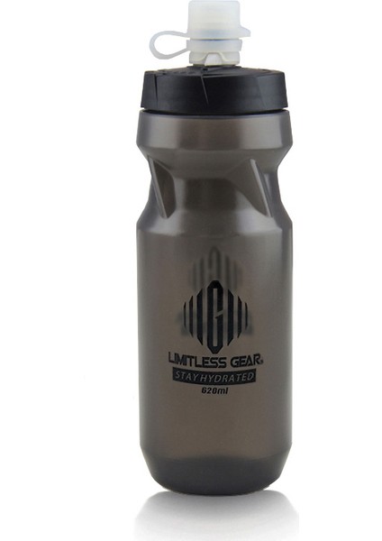 Sıkıştırılmış Spor Şişesi, Büyük Kapasiteli, Gıda Sınıfı, Kokusuz, Siyah Logo Versiyonu 610ML (Yurt Dışından)