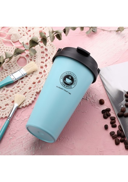 Çift Katmanlı Büyük Kapasiteli Araba Kupa Tatil Hediyesi Paslanmaz Çelik Hasır Bardak, 500 ml (Yurt Dışından) fırsatları