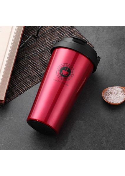 Çift Katmanlı Büyük Kapasiteli Araba Kupa Tatil Hediyesi Paslanmaz Çelik Hasır Bardak, 500 ml (Yurt Dışından)