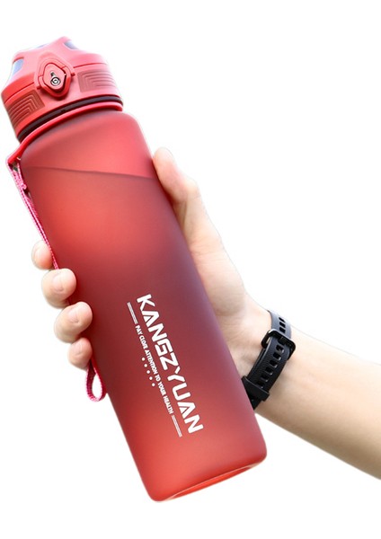 Tritan Taşınabilir Spor Su Bardağı Yaz Açık Hava Sürme Spor Düşmeye Dayanıklı Büyük Kapasiteli Su Şişesi Üzüm Kırmızısı 1500 ml (Yurt Dışından)