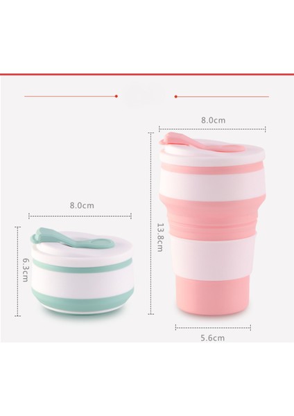 Kahve Fincanı - Cep Boyutunda Katlanabilir Silikon Seyahat Kupası, 12OZ / 355ML （açık Yeşil） (Yurt Dışından) modelleri
