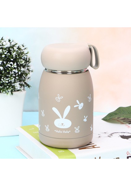 Sevimli Mini Çocuk Paslanmaz Çelik Termos Öğrenci Su Bardağı Açık Taşınabilir Bardak 11 Oz (Gri) (Yurt Dışından)