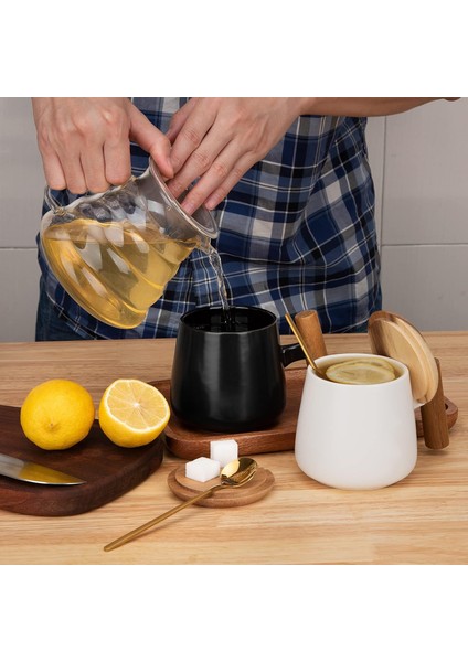 Seramik Kahve Kupa, Ofis ve Ev Için Çay Bardağı, Kapaklı ve Kahve Kaşığı ile 14 Oz Kahve Fincanları, Doğum Günü, Yılbaşı Hediyeleri, Ev Isınma Hediyeleri Yeni Ev, 1 Paket (Beyaz) (Yurt Dışından) fiyatları