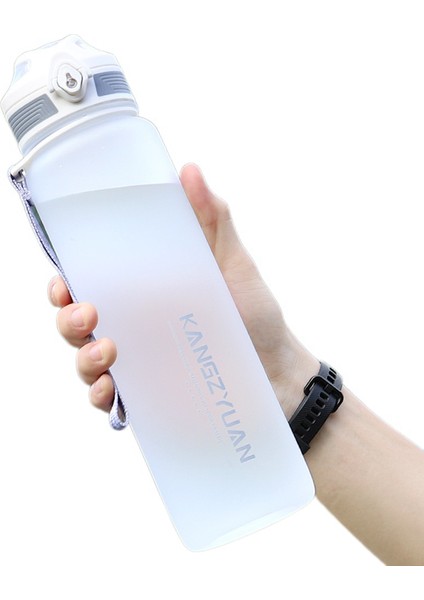 Tritan Taşınabilir Spor Su Bardağı Yaz Açık Hava Sürme Spor Düşmeye Dayanıklı Büyük Kapasiteli Su Şişesi Inci Beyazı 350 ml (Yurt Dışından)