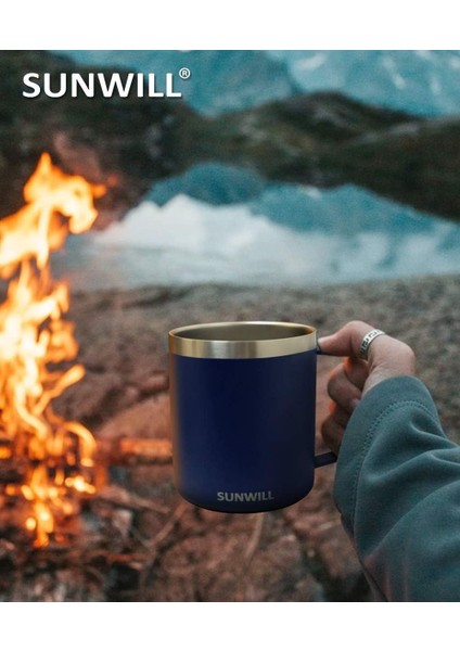 14 Oz Kahve Kupa, Kapaklı Vakum Yalıtımlı Kamp Kupa, Çift Duvar Paslanmaz Çelik Seyahat Tumbler Bardak, Kahve Termosu Açık, Lacivert (Yurt Dışından) fırsatları