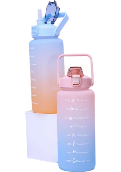 1 Adet Su Şişesi 2 Litre Büyük Kapasiteli Ücretsiz Motivasyon Zaman Işaretleyici ile Fitness Egzersiz Plastik Bardaklar Açık Spor Salonu Içme (Yurt Dışından)