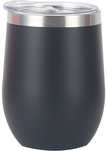 Yumurtalık Paslanmaz Çelik Yaratıcı U Şeklinde Kırmızı Şarap Termos Bardak Büyük Göbek 12OZ Yumurta Kabuğu Bardak Yıldız Mat Siyah Kenar Boşluğu (Yurt Dışından)