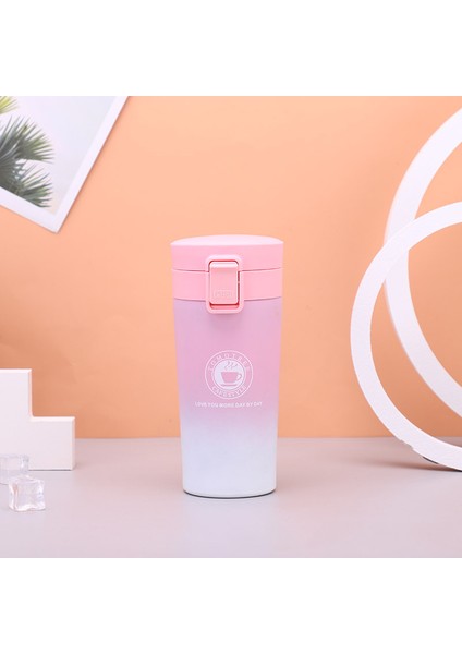 Sıçrama Kapak Paslanmaz Çelik Kahve Fincanı Çift Katmanlı Büyük Kapasiteli Araba Kupa Tatil Hediyesi, 380 ml (Yurt Dışından)