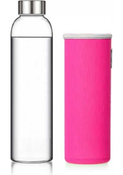 Sürahi 550ML, Kollu ve Paslanmaz Çelik Kapaklı - Sızdırmaz Kapak, Yeniden Kullanılabilir, Seyahat ve Depolama Için Mükemmel Içecekler Meyve Suyu, Smoothie, Kombucha, Kefir, Çay, Pe (Yurt Dışından)