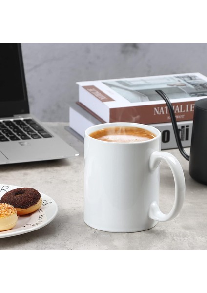 12 Oz Ekstra Büyük Seramik Kahve Kupa, Ofis ve Ev Için Klasik Porselen Süper Büyük Çay Bardağı, Beyaz (Yurt Dışından) fiyatları