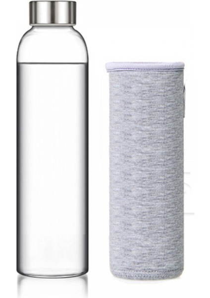 Kollu ve Paslanmaz Çelik Kapaklı Sürahi 550ML - Sızdırmaz Kapak, Yeniden Kullanılabilir, Seyahat ve Depolama Için Mükemmel Içecekler Meyve Suyu, Smoothie, Kombucha, Kefir, Çay, Gri (Yurt Dışından)