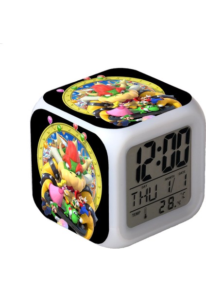 R-Timer Super Mario Bros 7 Renk Değiştirilebilir Dijital Çalar Saat, Zaman, Sıcaklık, Alarm, Tarih (Yurt Dışından)