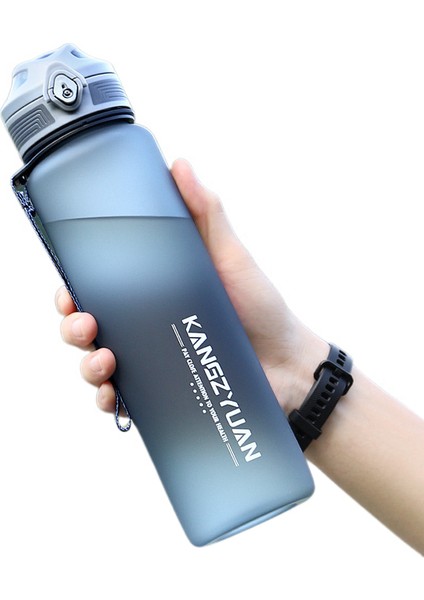 Tritan Taşınabilir Spor Su Bardağı Yaz Açık Hava Sürme Spor Düşmeye Dayanıklı Büyük Kapasiteli Su Şişesi Koyu Gri 1500 ml (Yurt Dışından)