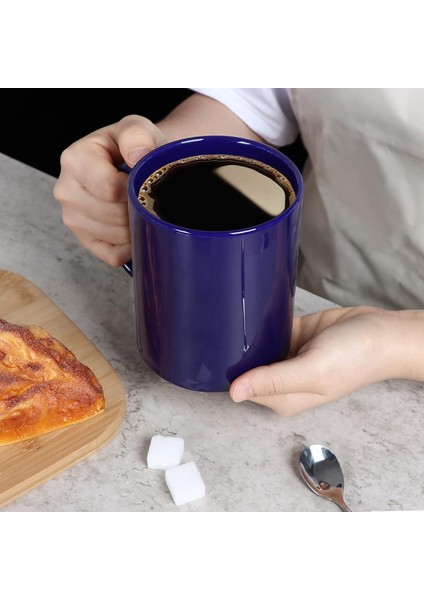 12 Oz Ekstra Büyük Seramik Kahve Kupa, Ofis ve Ev Için Kulplu Klasik Porselen Süper Büyük Çay Bardağı, Mavi (Yurt Dışından) fırsatları