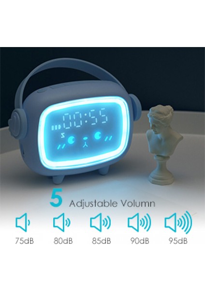 Justup Çocuklar Çalar Saat Yatak Odası Çocuk Uyku Eğitmeni Uyandırma Işığı Gece Lambası --- Yeşil (Yurt Dışından) modelleri