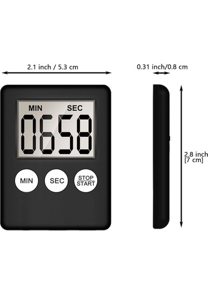 2,8 "geniş Ekran Mutfak Zamanlayıcı - Dijital Zamanlayıcı Manyetik Geri Yüksek Alarm Halat Üzerinde - Mutfak Öğretmenleri Öğrencileri Için Siyah Pişirme Zamanlayıcıları Oyunları (Yurt Dışından)
