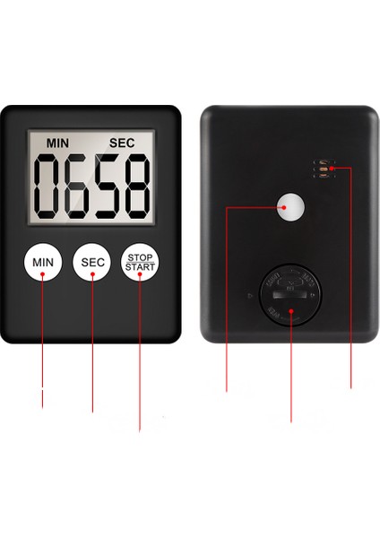 2,8 "geniş Ekran Mutfak Zamanlayıcı - Dijital Zamanlayıcı Manyetik Geri Yüksek Alarm Halat Üzerinde - Mutfak Öğretmenleri Öğrencileri Için Siyah Pişirme Zamanlayıcıları Oyunları (Yurt Dışından) fiyatları