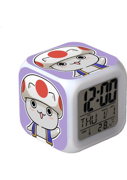 R-Timer Super Mario Bros 7 Renk Değiştirilebilir Dijital Çalar Saat, Zaman, Sıcaklık, Alarm, Tarih (Yurt Dışından)