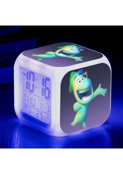 Wekity Anime Zihin Macera Renkli Çalar Saat LED Kare Saat Zaman, Sıcaklık, Alarm, Tarih ile Dijital Çalar Saat (Yurt Dışından)