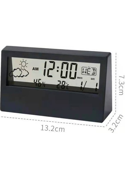 Dijital Seyahat Alarm Saati - Katlanabilir Takvim & Sıcaklık ve Zamanlayıcı Erteleme Modlu LCD Saat - Büyük Sayı Ekranı, Pille Çalışan - Her Yaş Için Kompakt Masa Saati (Siyah Şeff (Yurt Dışından) modelleri