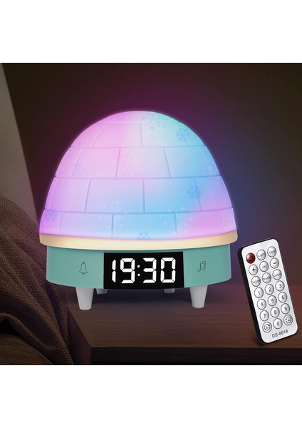 Çocuk Yatak Odası Için Çalar Saat, Usb'li Çocuk Dijital Çalar Saat, Gençler Için Kawaii Oda Dekoru, Sevimli Igloo Çalar Saat Küçük Çocuklar Için Uyku Eğitmeni, Uyandırma Işığı ve G (Yurt Dışından)