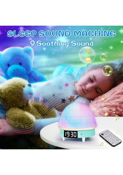Çocuk Yatak Odası Için Çalar Saat, Usb'li Çocuk Dijital Çalar Saat, Gençler Için Kawaii Oda Dekoru, Sevimli Igloo Çalar Saat Küçük Çocuklar Için Uyku Eğitmeni, Uyandırma Işığı ve G (Yurt Dışından)