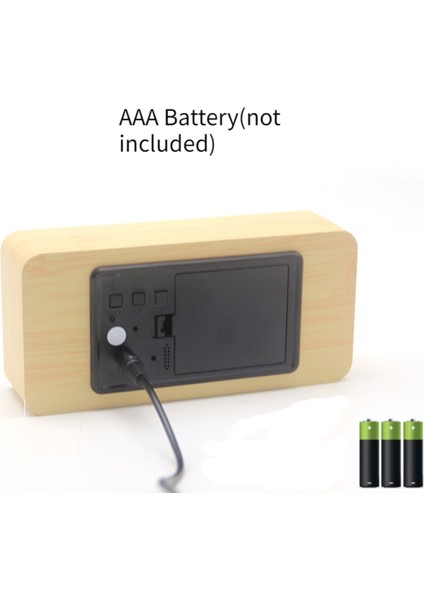 Wekıty - Dijital Çalar Saat, 3 Parlaklık Seviyesine Sahip Ahşap Yapımı Elektrikli Saatler, LED Sıcaklık Zaman Takvimi Ekranı, Nem Göstergesi, Ses Kontrolü, Yatak Odası Bedsi Için M (Yurt Dışından) modelleri