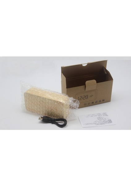 Wekıty - Dijital Çalar Saat, 3 Parlaklık Seviyesine Sahip Ahşap Yapımı Elektrikli Saatler, LED Sıcaklık Zaman Takvimi Ekranı, Nem Göstergesi, Ses Kontrolü, Yatak Odası Bedsi Için M (Yurt Dışından) indirimleri