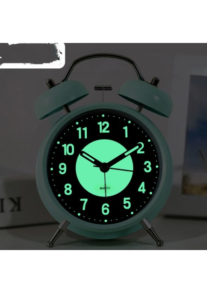 Öğrenciler, Çocuklar ve Yetişkinler Için 4 Inç Metal Parlak Sevimli Alarm Saati Sessiz Alarm Saati, Şarj Edilebilir (Açık Yeşil) (Yurt Dışından) fırsatları