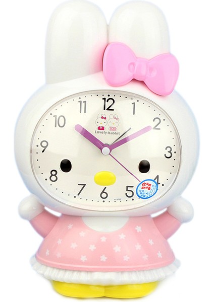 Yatak Odaları Için Çalar Saatler, Karikatür Çalar Saat Tavşan Saat Gece Lambası, Öğrenci Çocuk Ev Dekorasyonu Masaüstü Saati (Pembe) (Yurt Dışından)
