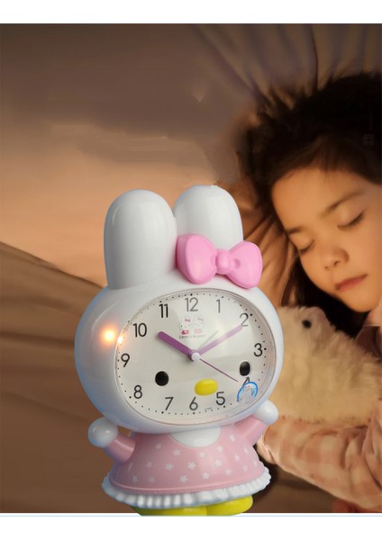 Yatak Odaları Için Çalar Saatler, Karikatür Çalar Saat Tavşan Saat Gece Lambası, Öğrenci Çocuk Ev Dekorasyonu Masaüstü Saati (Pembe) (Yurt Dışından) fırsatları