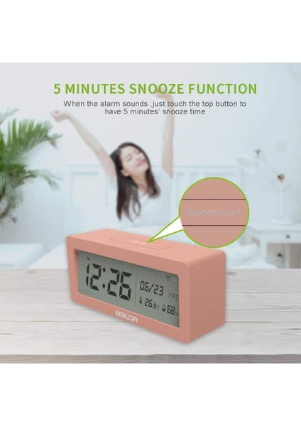 Ultra Hd LCD Ekranlı Kompakt Dijital Çalar Saat - Yatak Odası Saatleri, Seyahat Alarmı, Ofis Masa Saatleri - Pille Çalışan, Büyük Tarih/saat, Sıcaklık/nem Göstergeleri (Kırmızı) (Yurt Dışından) fırsatları
